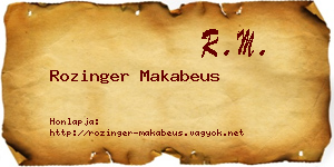 Rozinger Makabeus névjegykártya